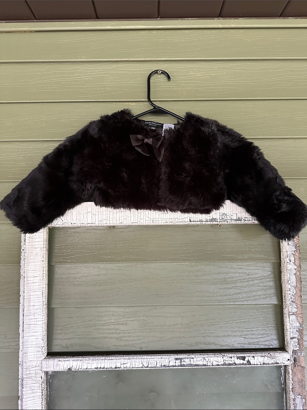 Wendy Bellissimo Baby Black Faux Fur Cropped Jacket